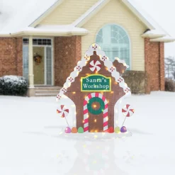 New National Tree Company 42 in. Pre-Lit Gingerbread House