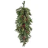 New National Tree Company 36 in. Pre-Lit Glistening Pine Teardrop with LED Lights