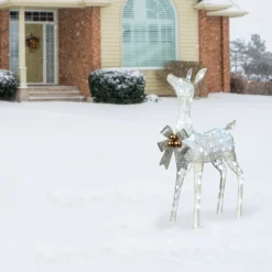 Best National Tree Company 36 in. Pre-Lit Glittered Fawn