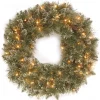 Online National Tree Company 30 in. Pre-Lit Glittery Bristle Pine Wreath with Twinkly LED Lights