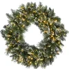 New National Tree Company 30 in. Pre-Lit Glittery Bristle Pine Wreath with Dual Color LED Cosmic Lights