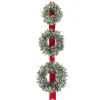 Best National Tree Company 26 in. Pre-Lit Glittery Bristle Triple Wreath with LED Lights