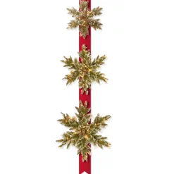 Best National Tree Company 70 in. Pre-Lit Glittery Bristle Pine Snowflake with White Lights