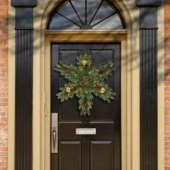 Outlet National Tree Company 32 in. Pre-Lit Glittery Gold Dunhill Fir Snowflake with LED Lights