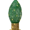 Clearance National Tree Company 20 in. Pre-Lit Green Christmas Light Bulb Decoration