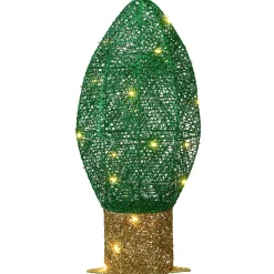 Clearance National Tree Company 20 in. Pre-Lit Green Christmas Light Bulb Decoration