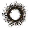 Best National Tree Company 24 in. Pre-Lit Halloween Deadwood Twig Wreath with LED Lights
