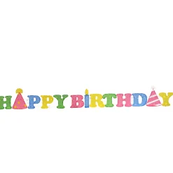 New National Tree Company 15 in. Pre-Lit Happy Birthday Outdoor Decoration with LED Lights