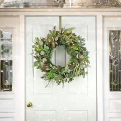 Best National Tree Company 28 in. Pre-Lit HGTV Home Collection Frosted Wreath with LED Lights
