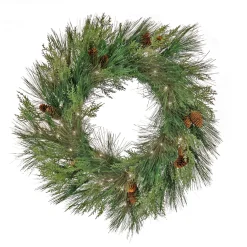 National Tree Company 28 in. Pre-Lit HGTV Home Collection Black Tie Cedar Wreath
