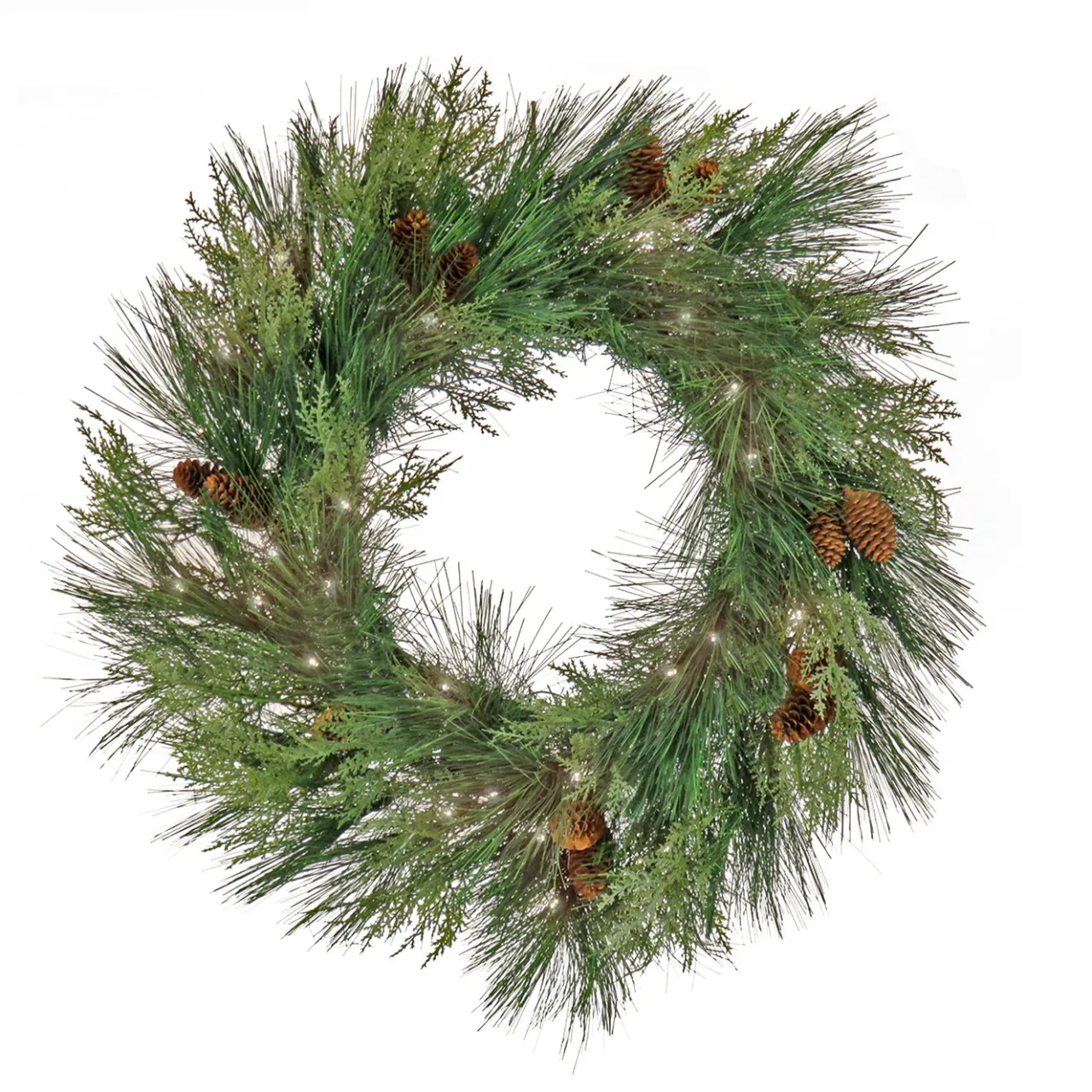 National Tree Company 28 in. Pre-Lit HGTV Home Collection Black Tie Cedar Wreath