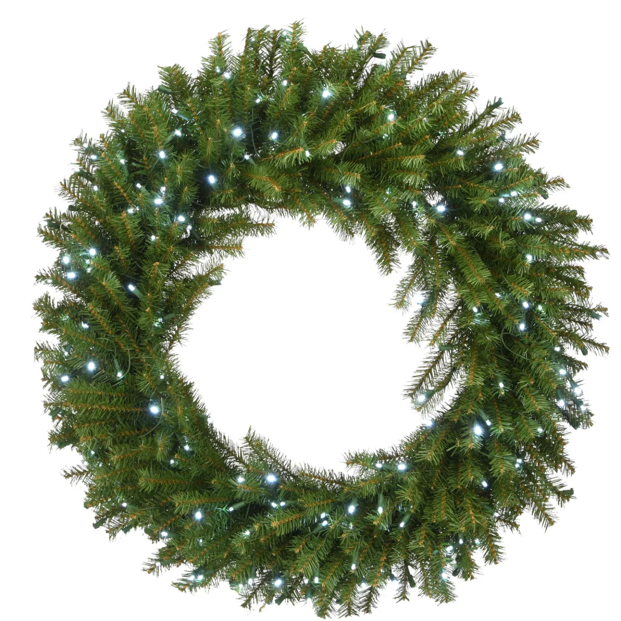 Hot National Tree Company 36 in. Pre-Lit Norwood Fir Memory Shape Wreath with Clear Lights