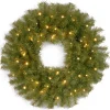 New National Tree Company 24 in. Pre-Lit Norwood Fir Wreath with Twinkly LED Lights