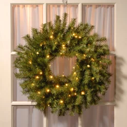 New National Tree Company 24 in. Pre-Lit Norwood Fir Wreath with Twinkly LED Lights
