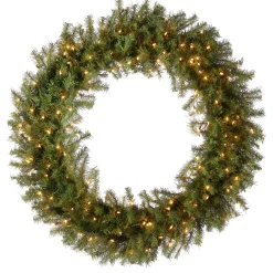 Best National Tree Company 48 in. Pre-Lit Norwood Fir Wreath with Clear Lights