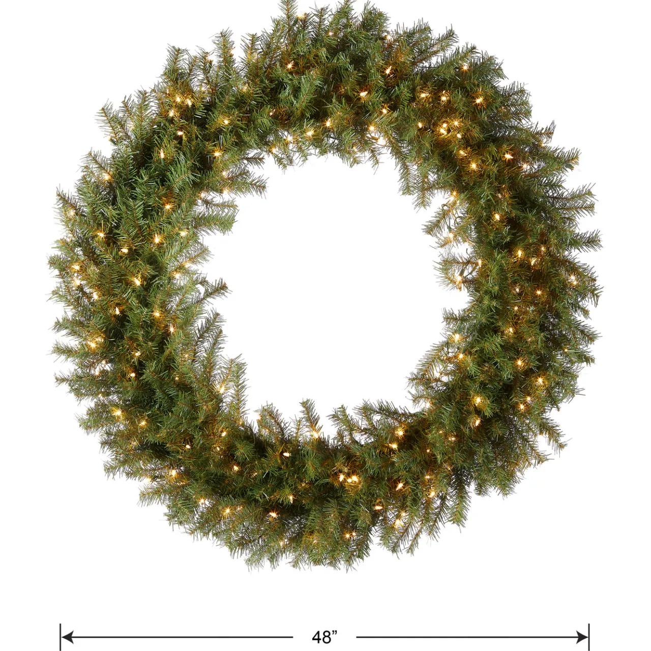 Best National Tree Company 48 in. Pre-Lit Norwood Fir Wreath with Clear Lights