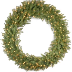 Best National Tree Company 60 in. Pre-Lit Norwood Fir Wreath with Clear Lights