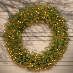 Best National Tree Company 60 in. Pre-Lit Norwood Fir Wreath with Clear Lights