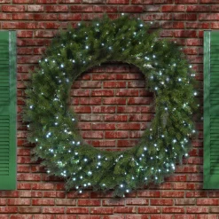 New National Tree Company 48 in. Pre-Lit Norwood Fir Wreath with Multicolor Lights