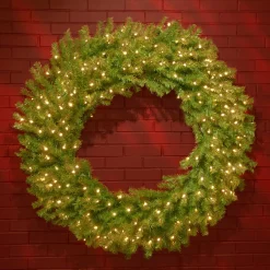 Hot National Tree Company 48 in. Pre-Lit Norwood Fir Wreath with Warm White LED Lights