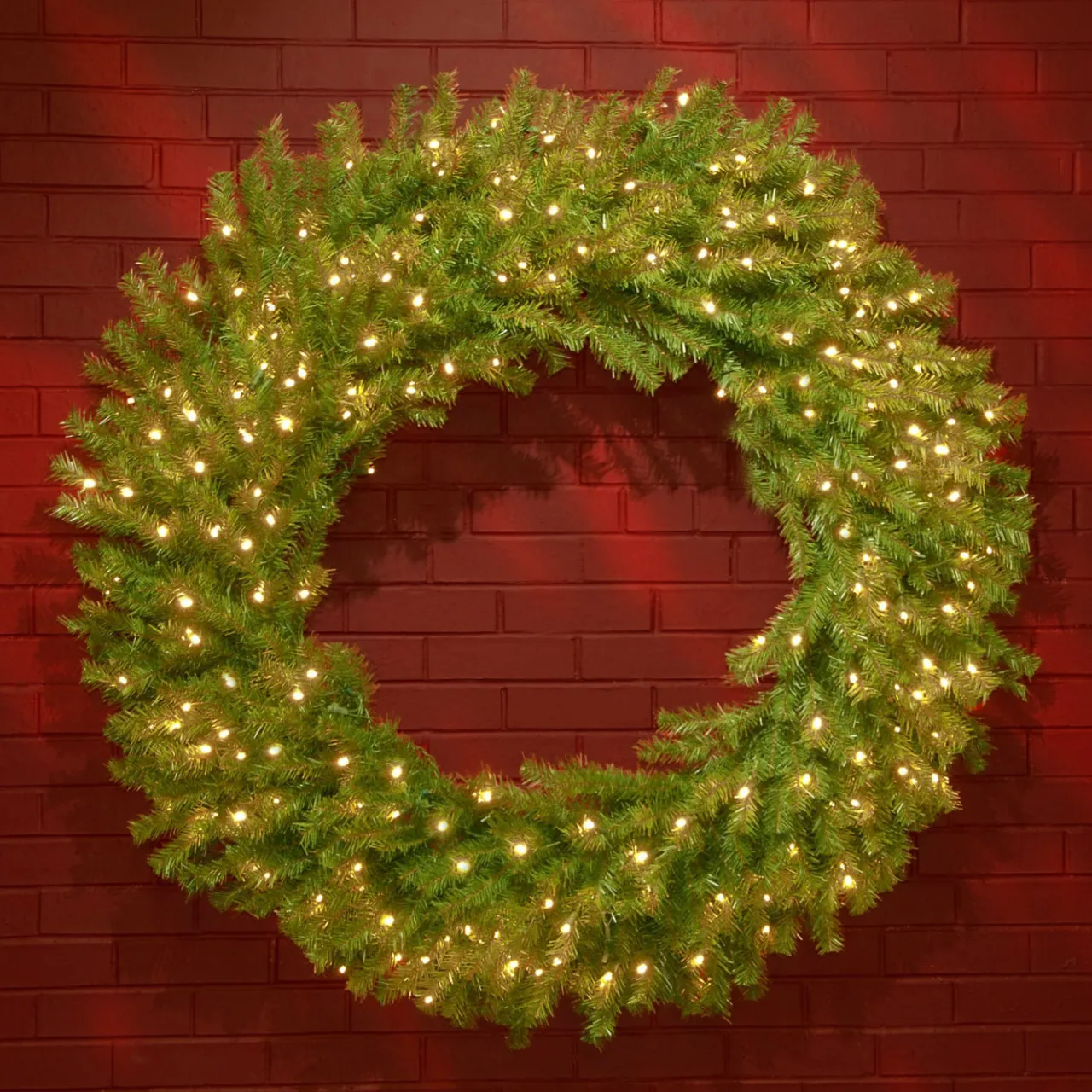 Hot National Tree Company 48 in. Pre-Lit Norwood Fir Wreath with Warm White LED Lights
