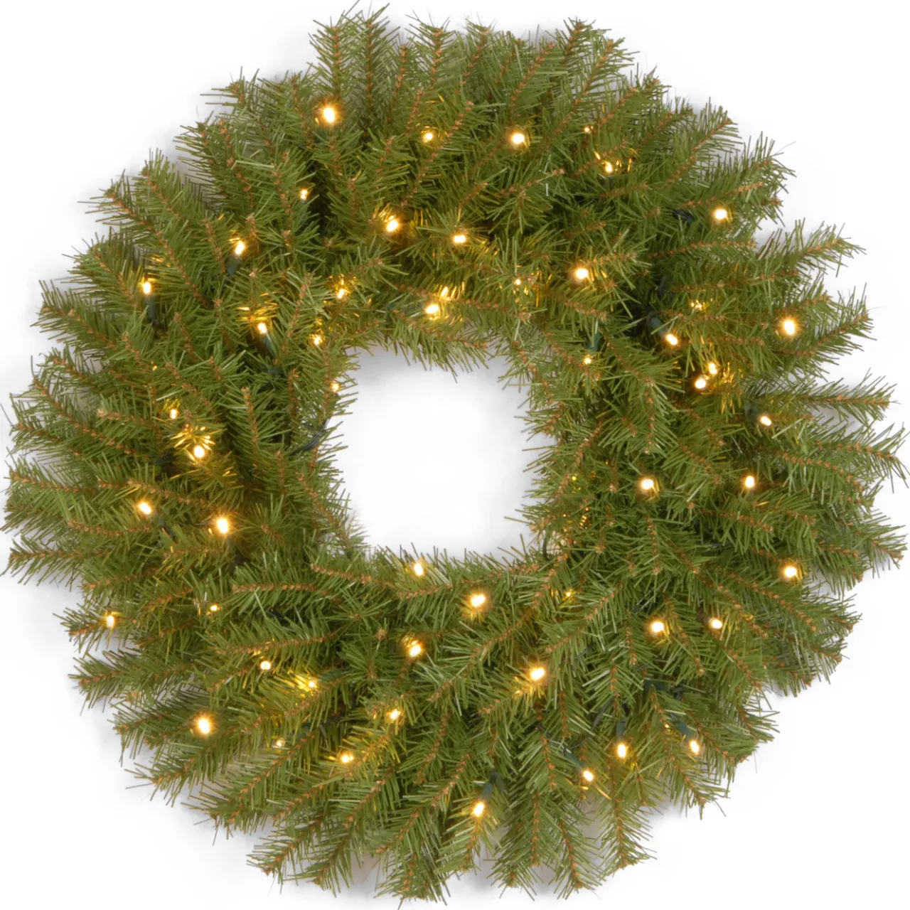 Clearance National Tree Company 30 in. Pre-Lit Norwood Fir Wreath with Twinkly LED Lights