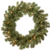 National Tree Company 24 in. Pre-Lit Promotional Fir Wreath with Clear Lights