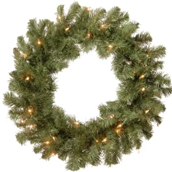 National Tree Company 24 in. Pre-Lit Promotional Fir Wreath with Clear Lights