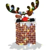 Discount National Tree Company 47 in. Pre-Lit Reindeer Stuck in Chimney Decoration