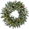 Outlet National Tree Company 30 in. Pre-Lit Snowy Morgan Spruce Wreath with Twinkly LED Lights