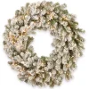 Clearance National Tree Company 30 in. Pre-Lit Snowy Sheffield Spruce Wreath with Twinkly LED Lights