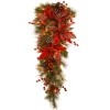 Clearance National Tree Company 36 in. Pre-Lit Tartan Plaid Teardrop with Warm White LED Lights