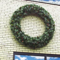 Clearance National Tree Company 60 in. Pre-Lit Wintry Pine Wreath with Clear Lights