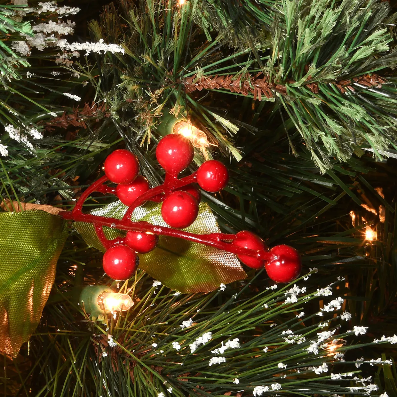 Clearance National Tree Company 24 in. Pre-Lit Wintry Pine Wreath with Clear Lights