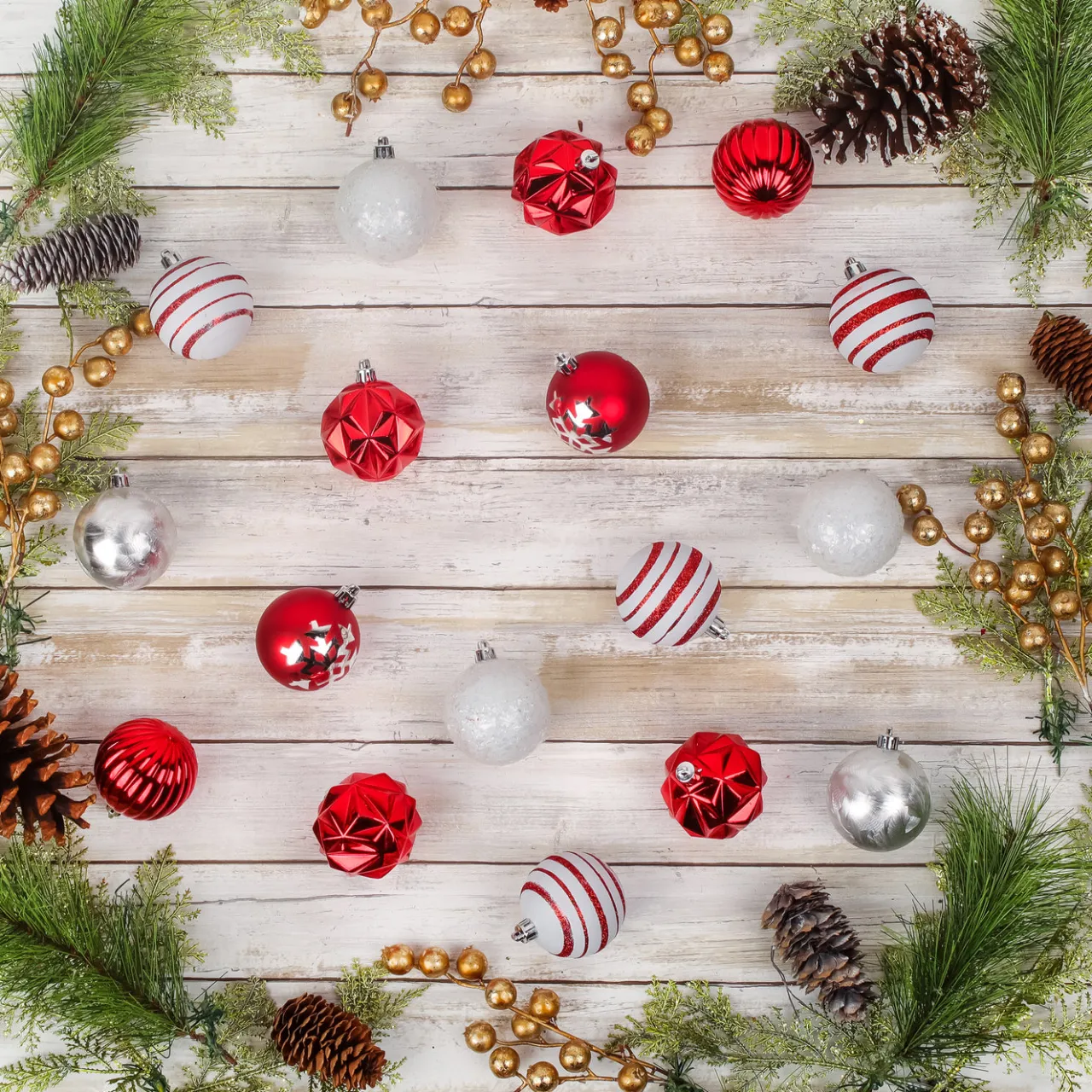 Online National Tree Company 19 in. Red Xmas Ball Decor Set