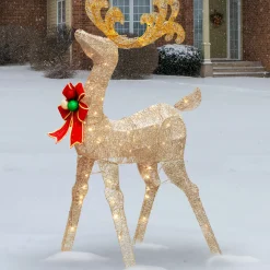 Discount National Tree Company 48 in. Reindeer Decoration with White LED Lights