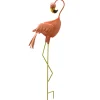 National Tree Company 34 in. Resting Peach Flamingo Metal Lawn Decoration