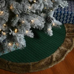 Hot National Tree Company 52 in. Rural Homestead Collection Quilted Tree Skirt