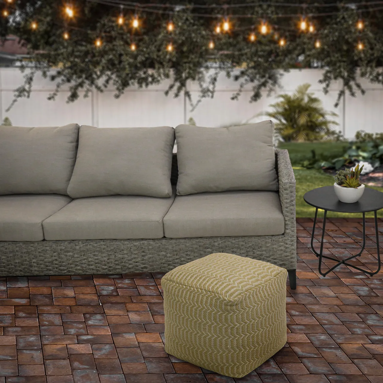 Sale National Tree Company 16 in. Sand Hand Woven Pouf Ottoman