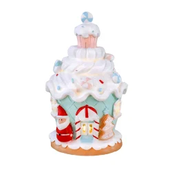 New National Tree Company 8 in. Santa Cake House with Lights