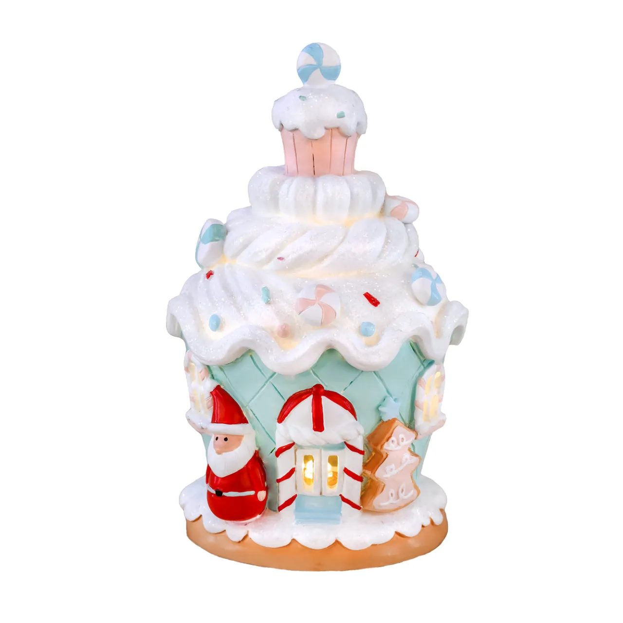 New National Tree Company 8 in. Santa Cake House with Lights