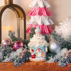 New National Tree Company 8 in. Santa Cake House with Lights