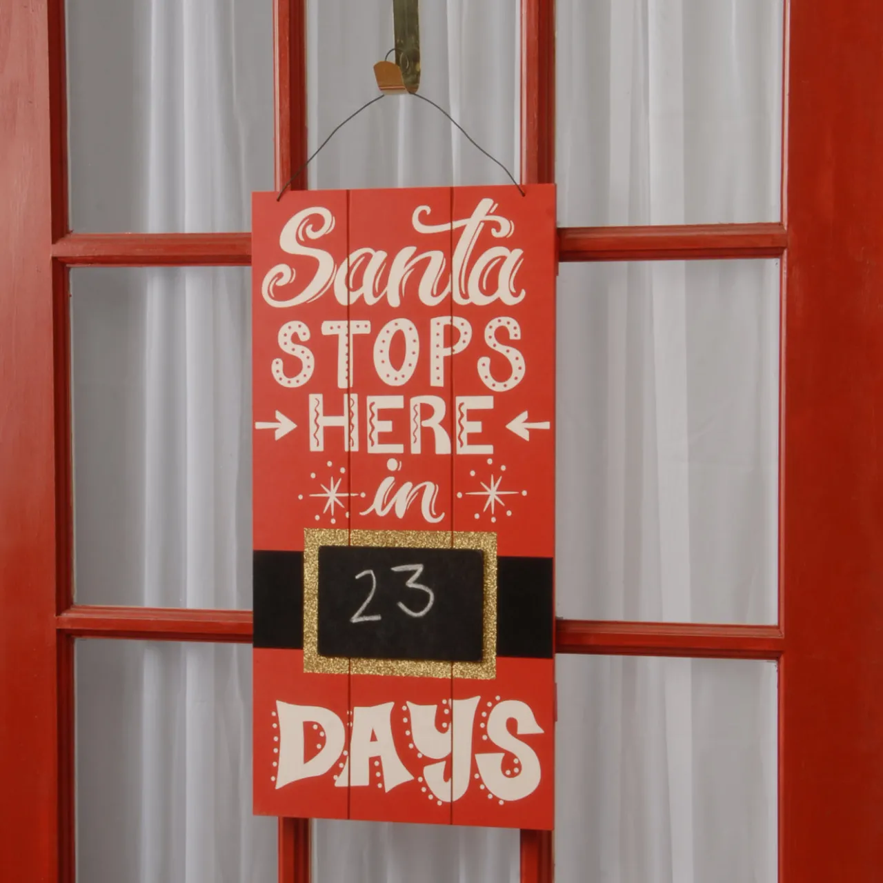 Outlet National Tree Company 22 in. Santa Countdown Wall Art