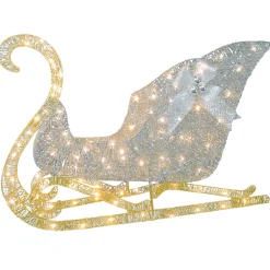 Best National Tree Company 48 in. Santas Sleigh with Cool White LED Lights