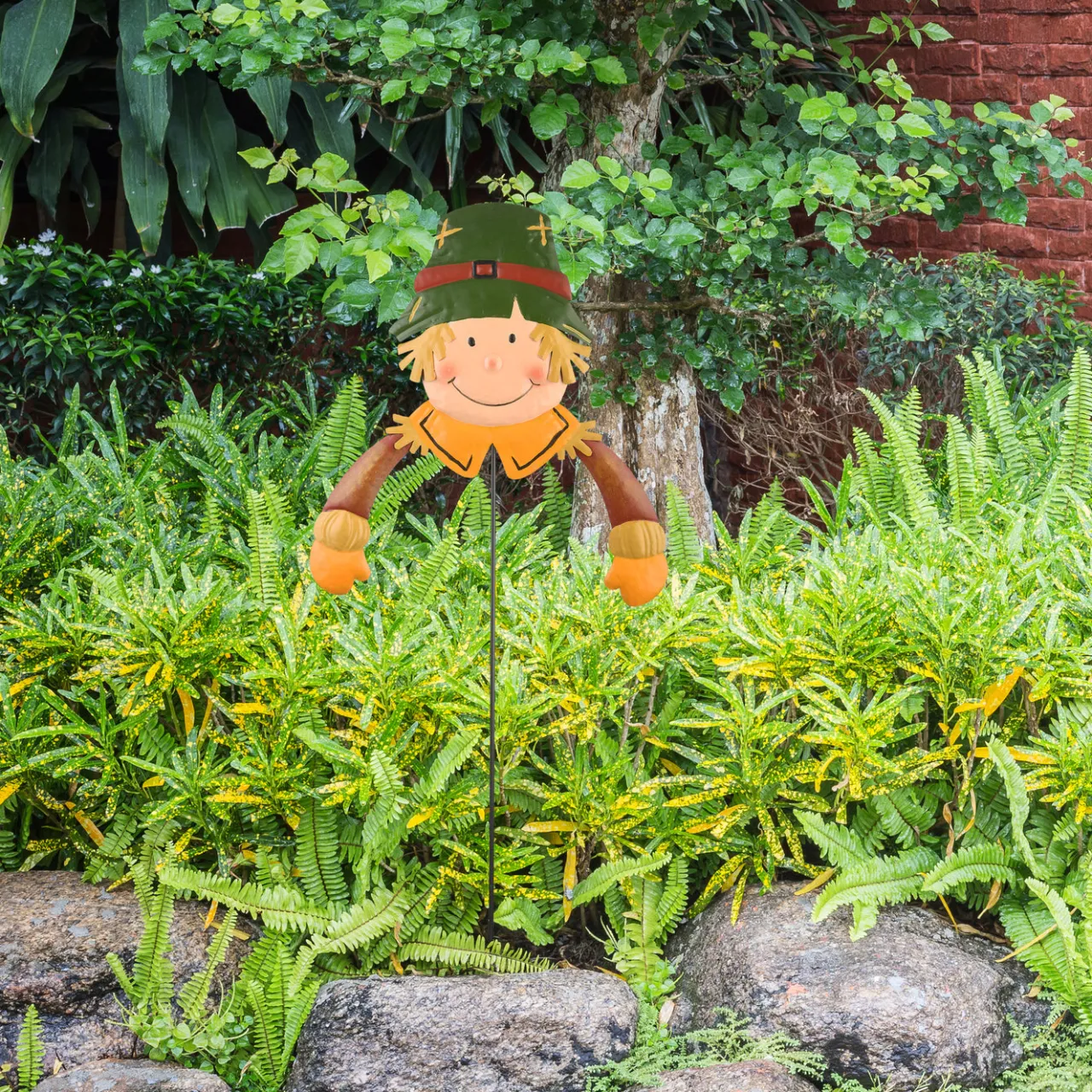 Hot National Tree Company 24 in. Scarecrow Boy Garden Stake Outdoor Fall Decoration