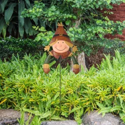 Sale National Tree Company 26 in. Scarecrow Girl Garden Stake Outdoor Fall Decoration