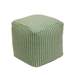 Online National Tree Company 16 in. Sea Mist Hand Woven Pouf Ottoman