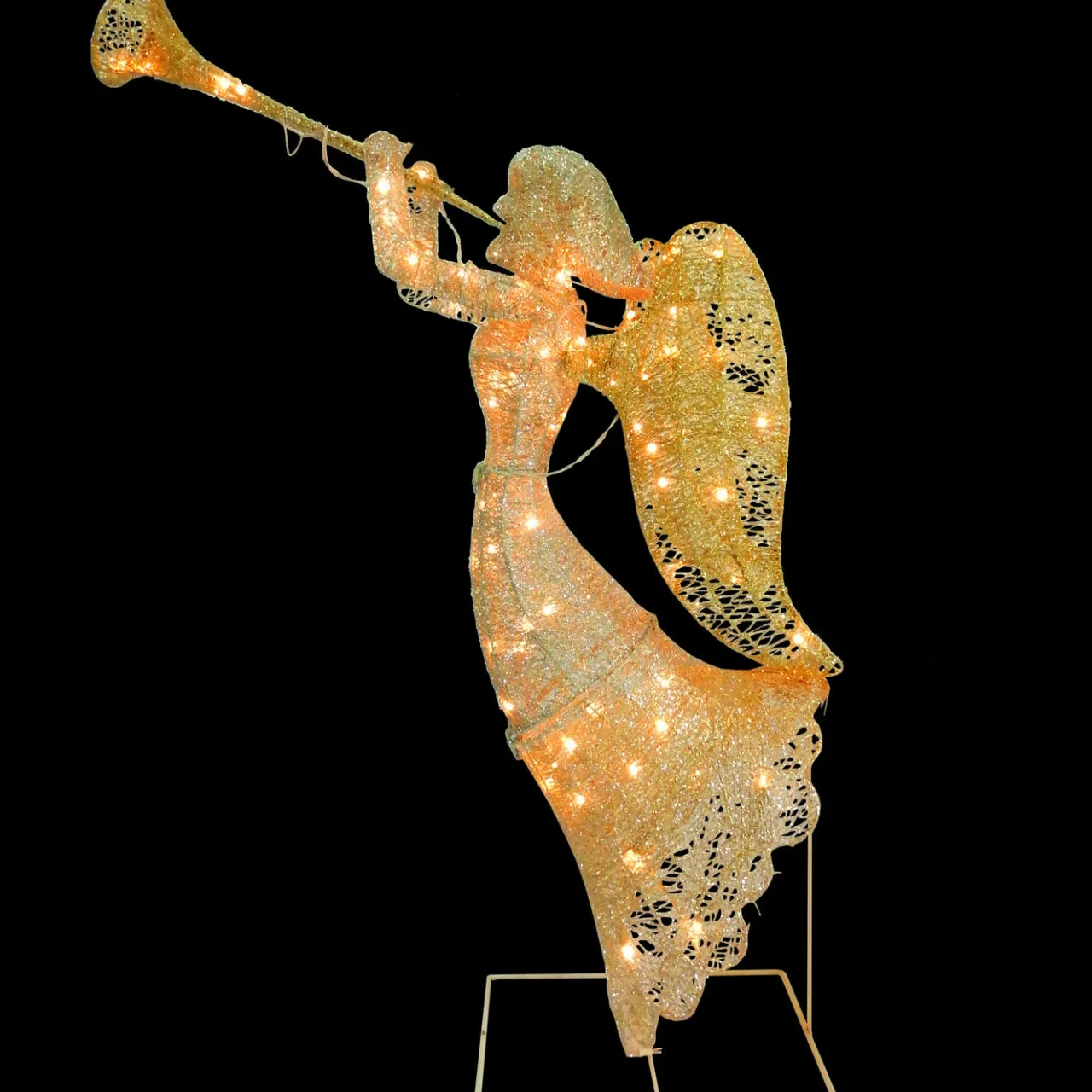 Sale National Tree Company 48 in. Silver Angel Decor with White LED Lights