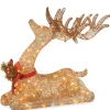 Discount National Tree Company 31 in. Sisal Splendor Champagne Lying Deer