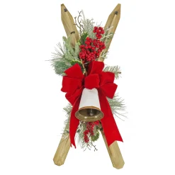 Sale National Tree Company 28 in. Ski's with Pine and Berry Plastic Swag